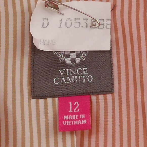 Vince Camuto Blazer Jacket Women's 12 Coral Orange Stretch Tailored Gold Buttons - Picture 2 of 8